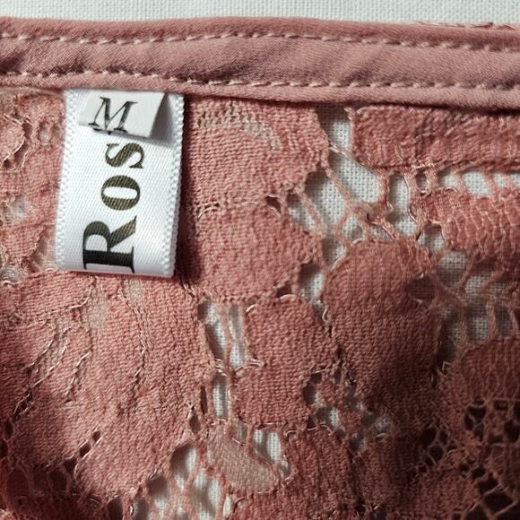 Leo Rosi Women's Lace Tank Top Sleeveless Pink Loose Chiffon Blouse Medi⦠- Picture 6 of 14